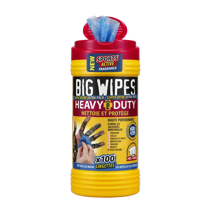 TUBE 100 LINGETTES HEAVY DUTY